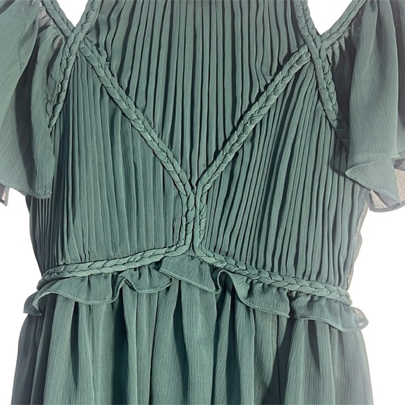 Ted Baker London Dress Women’s Size 1/US 4 Green Pippio Rope Ruffled Mini Dress - Picture 3 of 15